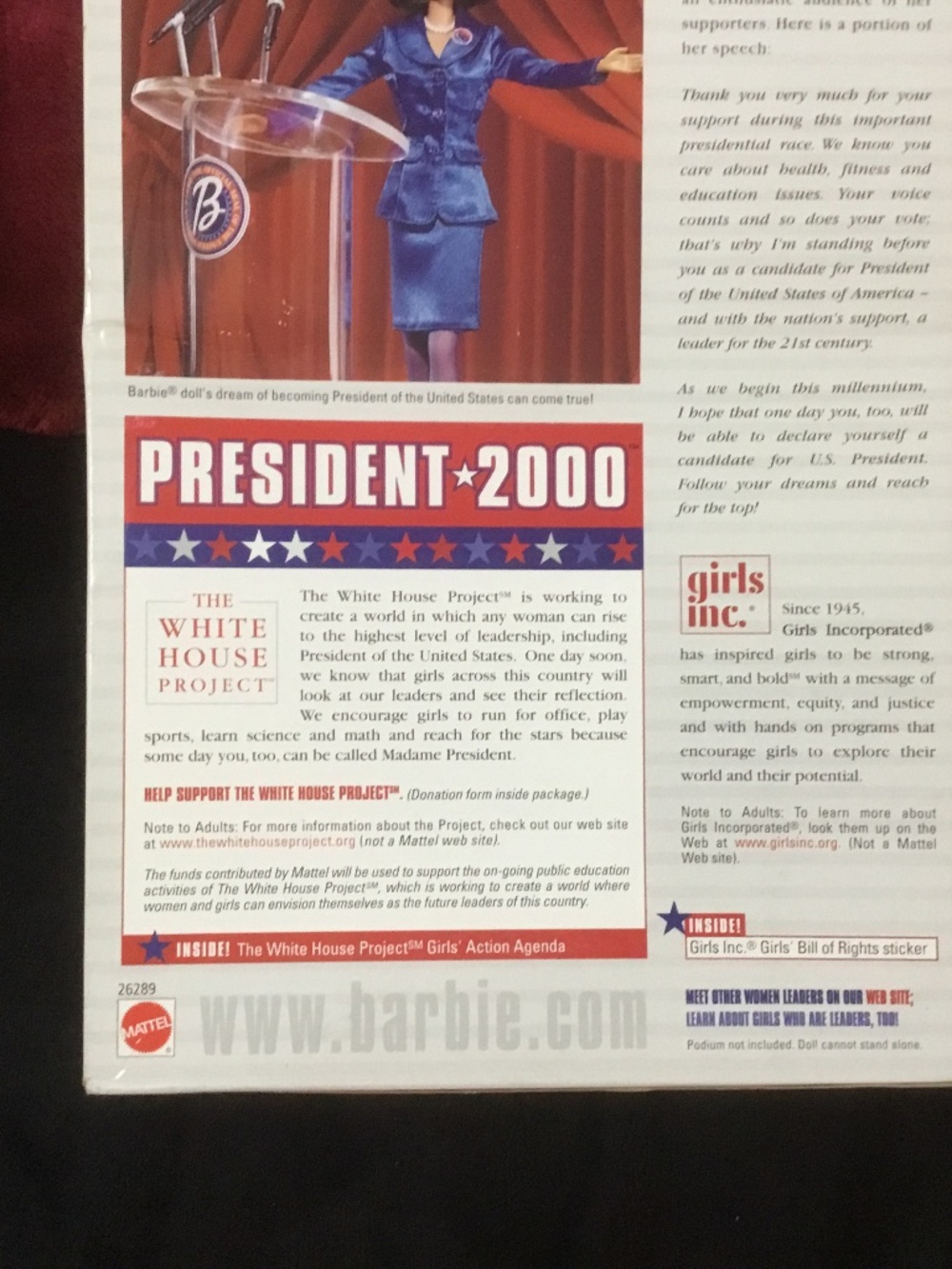 Barbie President 2000 Afro American Doll Exclusive Toys R Us White House Project - Picture 4 of 12